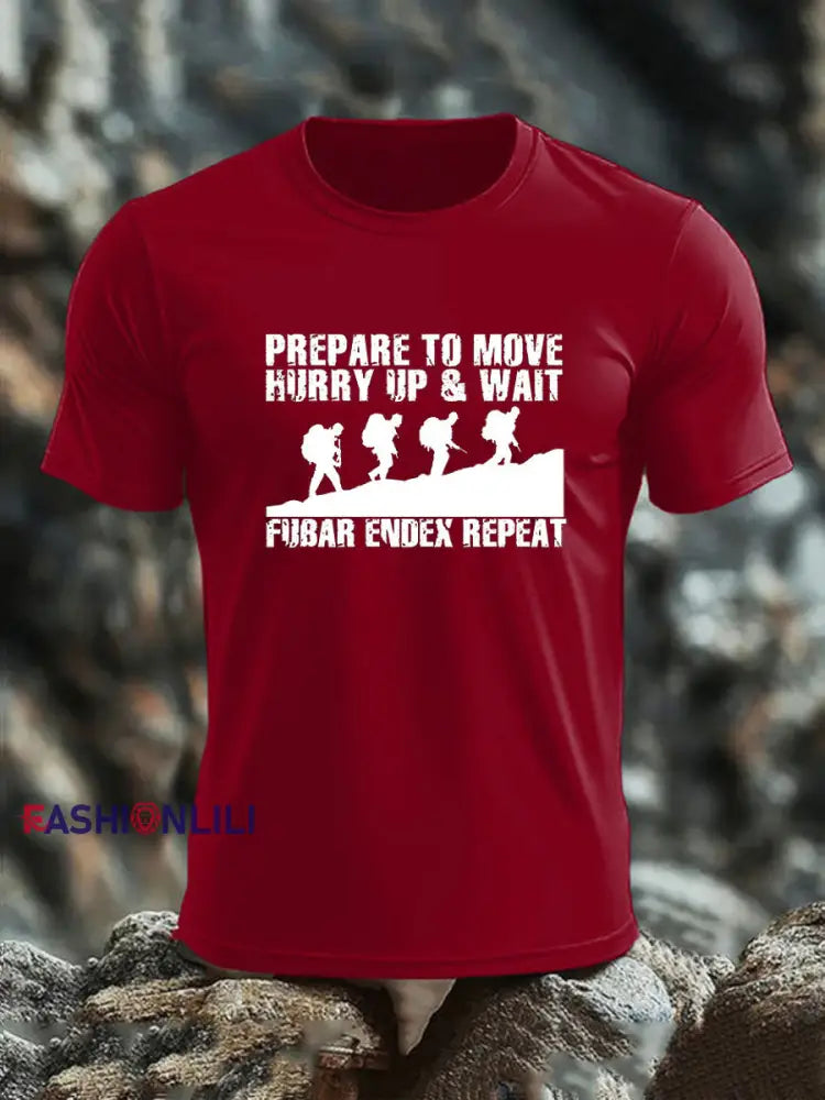 Men’s British Veteran imitation cotton short-sleeved T-shirt Deep Red / S