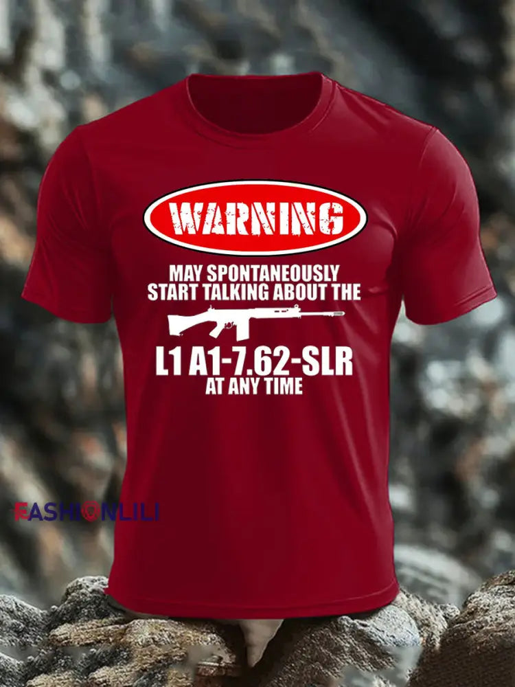Men’s British Veteran imitation cotton short sleeved T shirt Deep Red / S