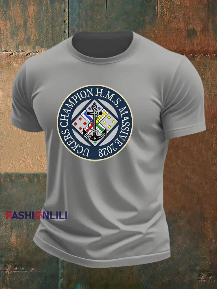 Men’s british veteran imitation cotton short sleeved T shirt Light Gray / S