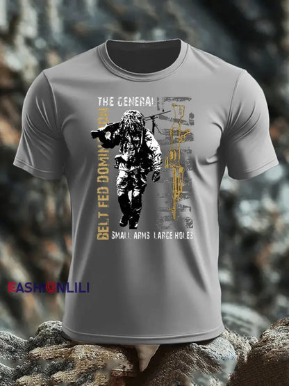 Men’s British Veteran imitation cotton short-sleeved T-shirt Light Gray / S