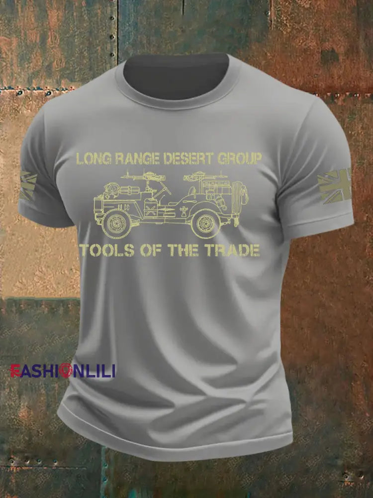 Men’s British Veteran imitation cotton short sleeved T shirt Light Gray / S
