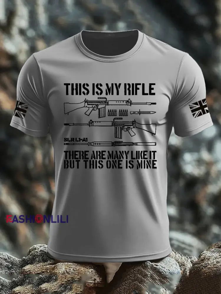 Men’s British Veteran imitation cotton short sleeved T shirt Light Gray / S