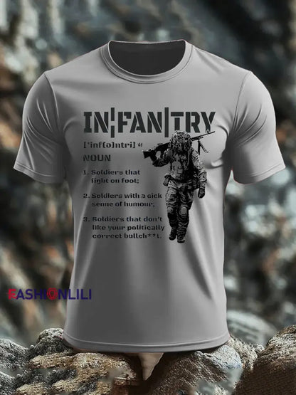 Men’s British Veteran imitation cotton short-sleeved T-shirt Light Gray / S