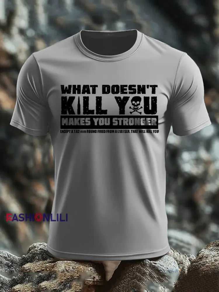 Men’s British Veteran imitation cotton short sleeved T shirt Light Gray / S