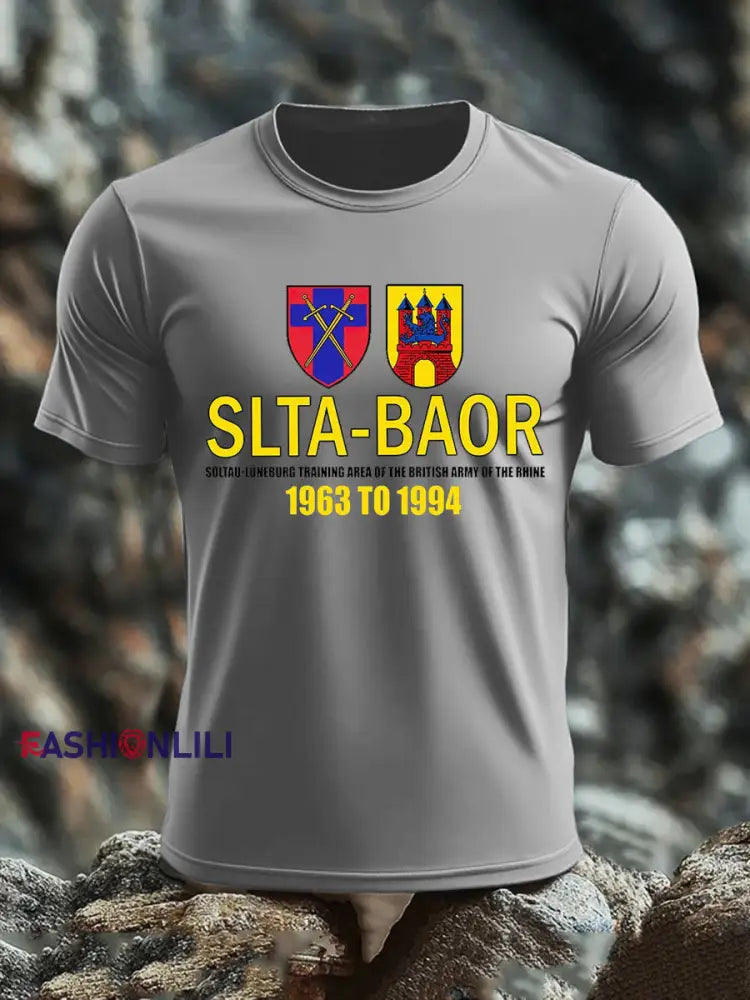 Men’s British Veteran imitation cotton short sleeved T shirt Light Gray / S