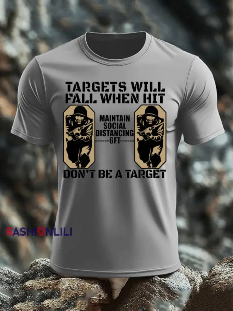 Men’s British Veteran imitation cotton short sleeved T shirt Light Gray / S