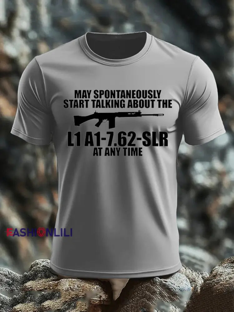 Men’s British Veteran imitation cotton short-sleeved T-shirt Light Gray / S