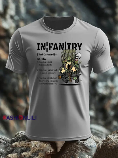 Men’s British Veteran imitation cotton short-sleeved T-shirt Light Gray / S