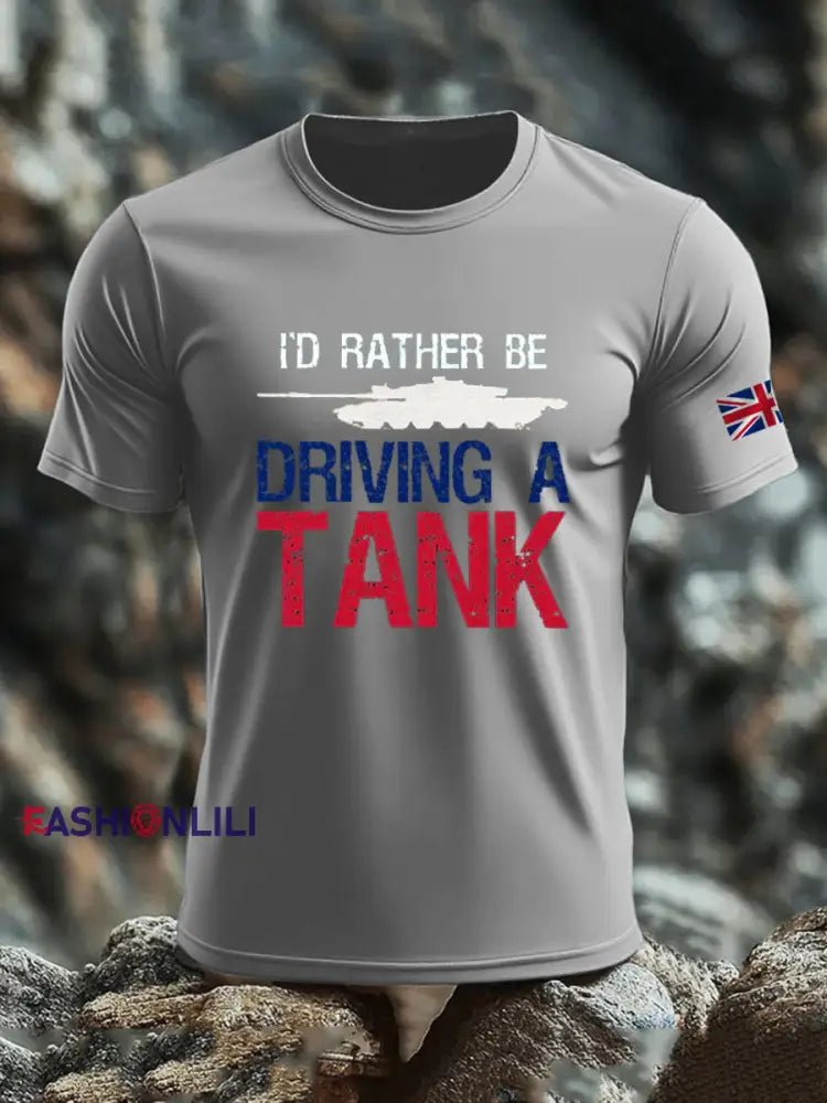 Men’s British Veteran imitation cotton short-sleeved T-shirt Light Gray / S
