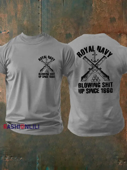 Men’s British Veteran imitation cotton short sleeved T shirt Light Gray / S