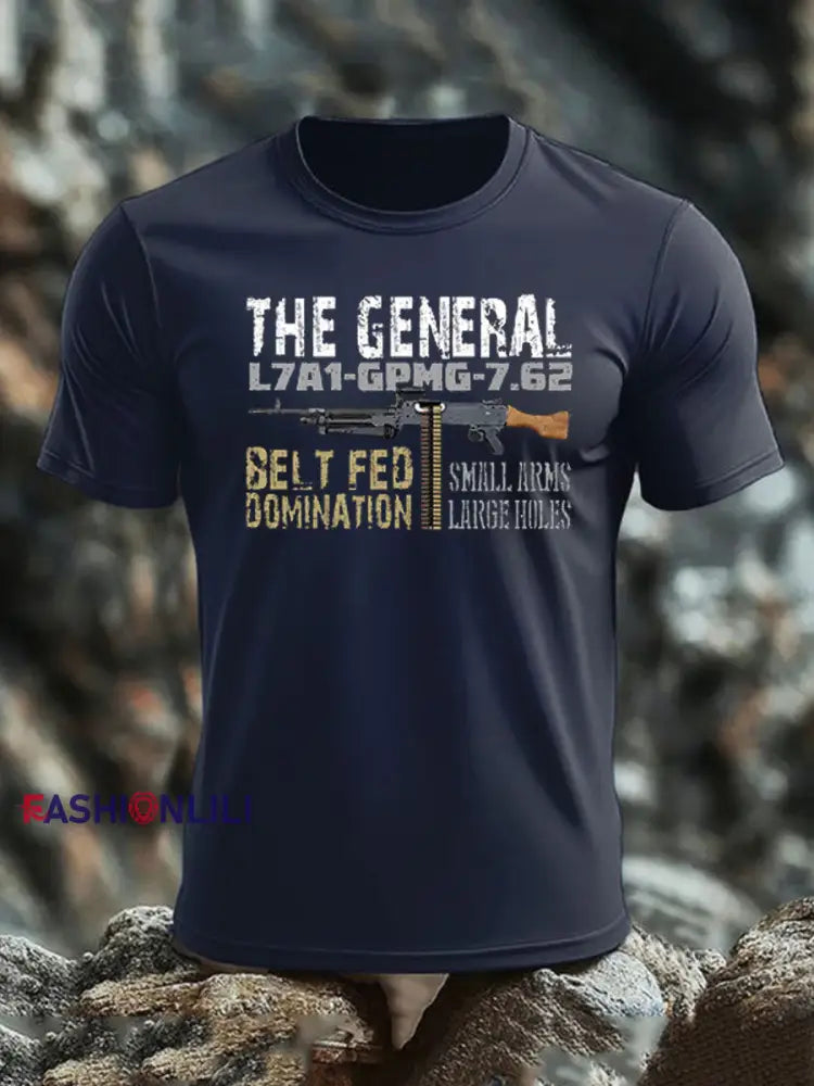 Men’s British Veteran imitation cotton short-sleeved T-shirt Navy Blue / S
