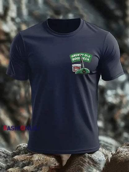 Men’s British Veteran imitation cotton short sleeved T shirt Navy Blue / S