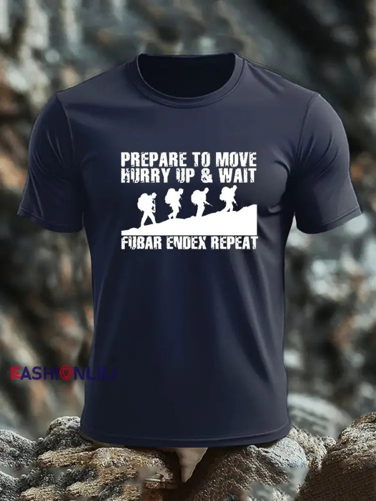 Men’s British Veteran imitation cotton short-sleeved T-shirt Navy Blue / S