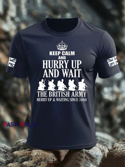 Men’s British Veteran imitation cotton short sleeved T shirt Navy Blue / S