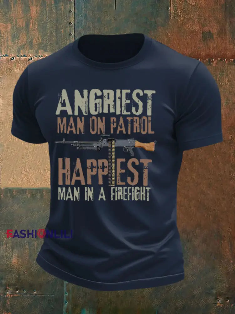 Men’s British Veteran imitation cotton short sleeved T shirt Navy Blue / S