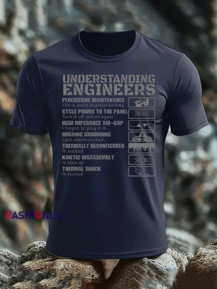 Men’s British Veteran imitation cotton short sleeved T shirt Navy Blue / S