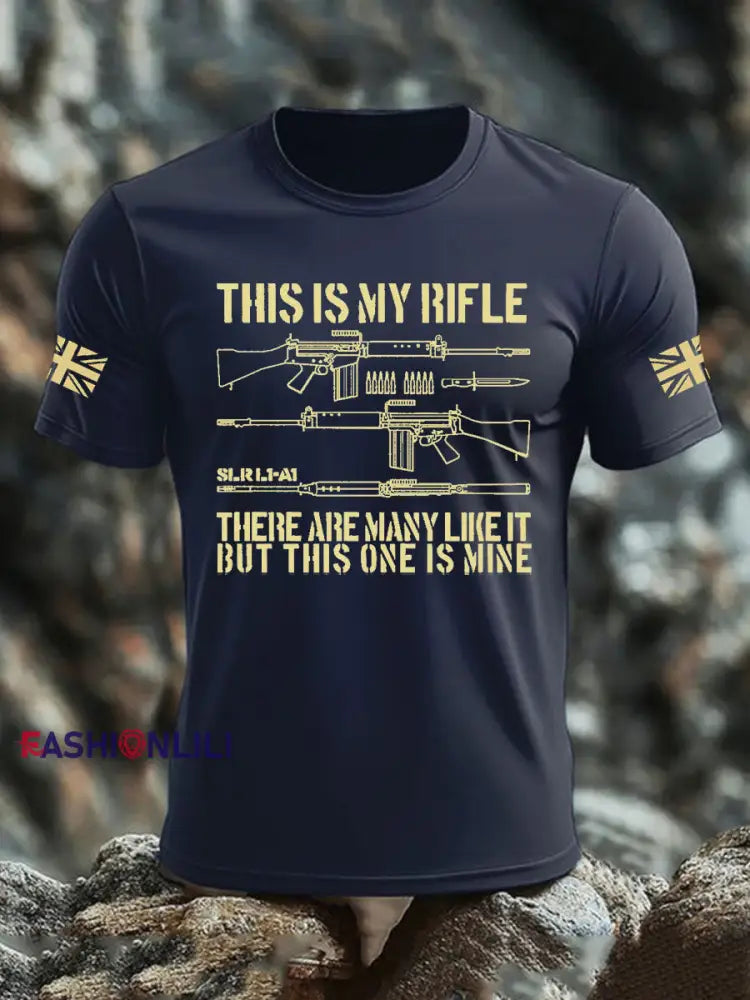 Men’s British Veteran imitation cotton short sleeved T shirt Navy Blue / S