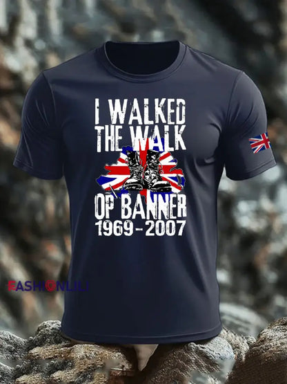 Men’s British Veteran imitation cotton short-sleeved T-shirt Navy Blue / S