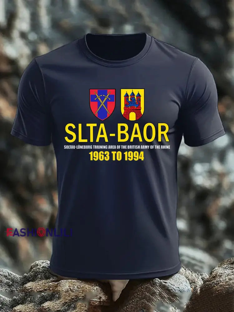 Men’s British Veteran imitation cotton short sleeved T shirt Navy Blue / S