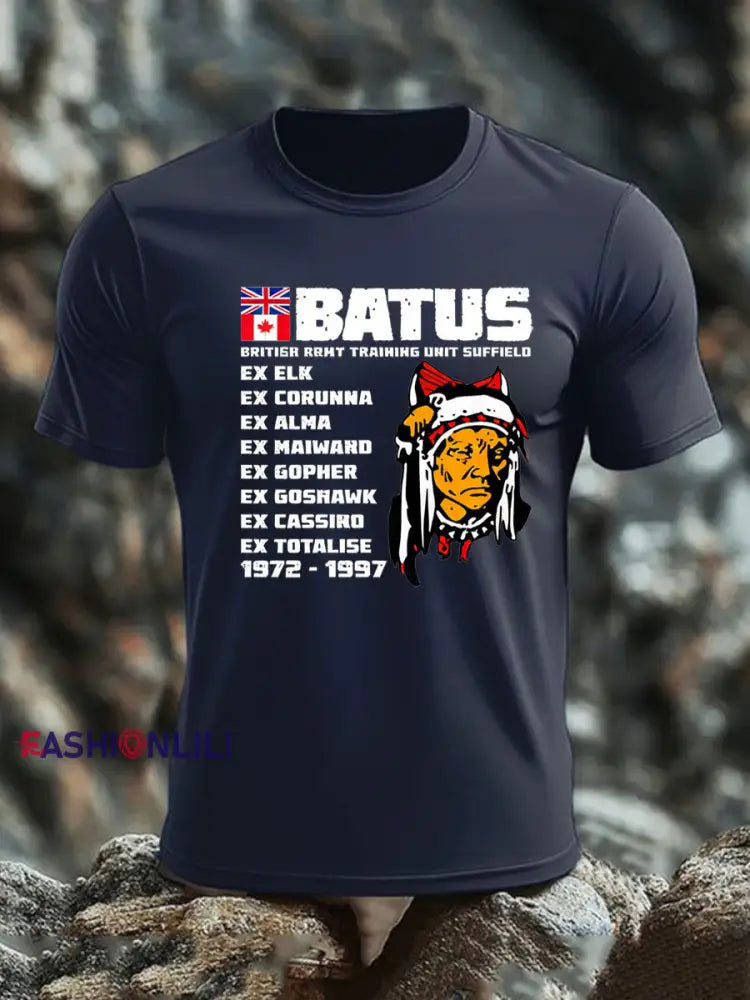 Men’s British Veteran imitation cotton short sleeved T shirt Navy Blue / S