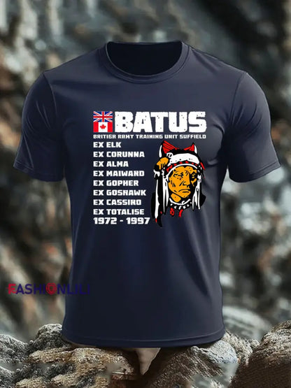 Men’s British Veteran imitation cotton short sleeved T shirt Navy Blue / S