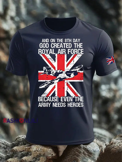 Men’s British Veteran imitation cotton short-sleeved T-shirt Navy Blue / S
