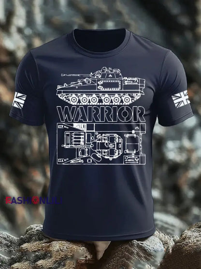 Men’s British Veteran imitation cotton short sleeved T shirt Navy Blue / S