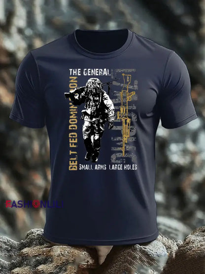 Men’s British Veteran imitation cotton short-sleeved T-shirt Navy Blue / S
