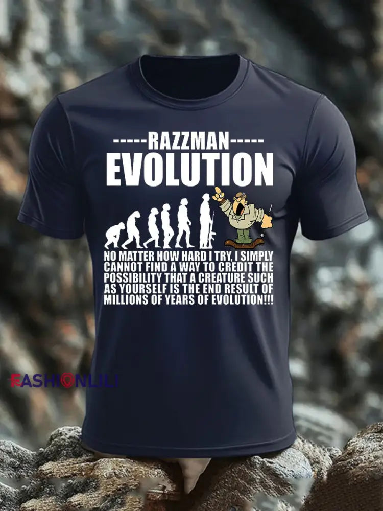 Men’s British Veteran imitation cotton short sleeved T shirt Navy Blue / S