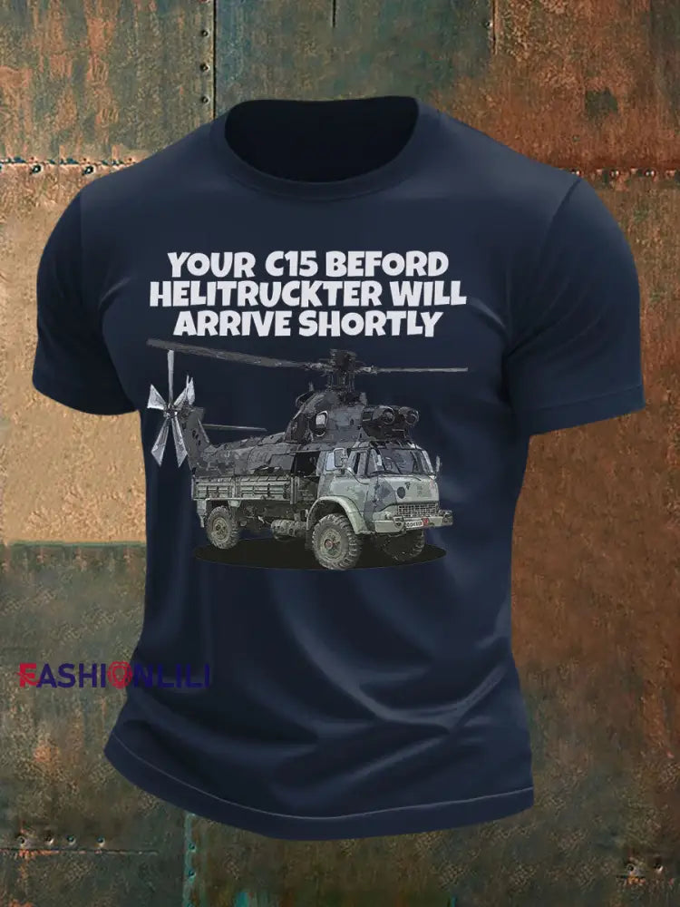 Men’s British Veteran imitation cotton short sleeved T shirt Navy Blue / S