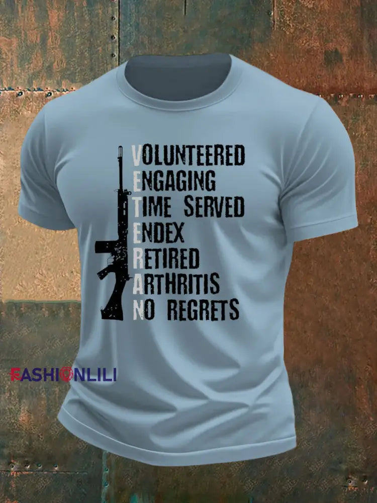 Men’s British Veteran imitation cotton short-sleeved T-shirt Sky Blue / S