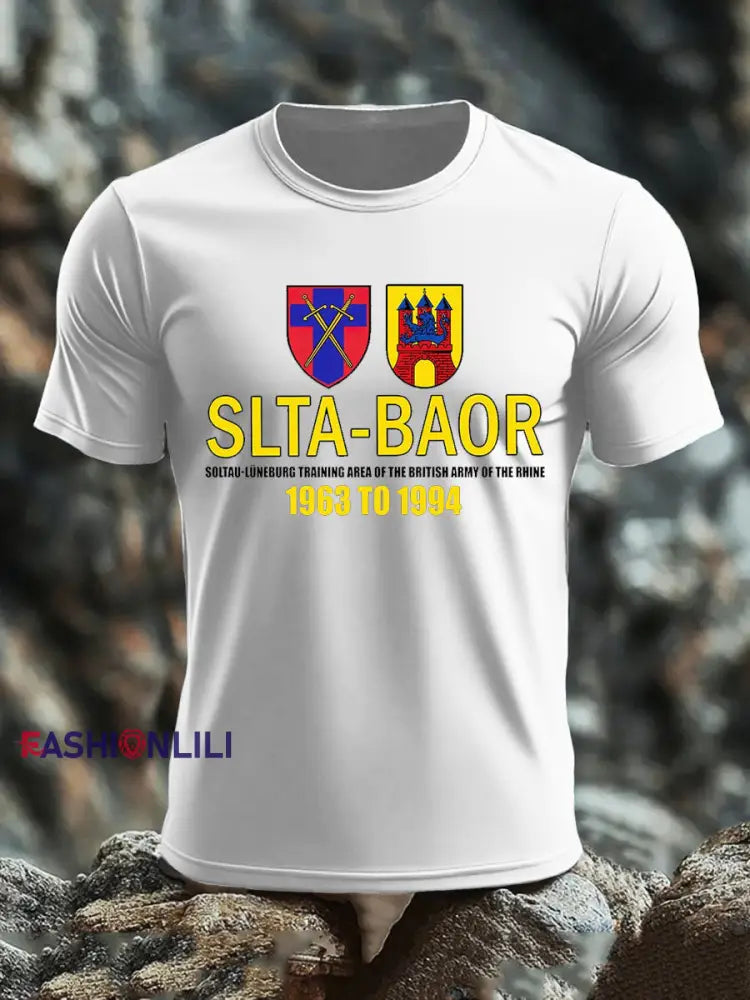 Men’s British Veteran imitation cotton short sleeved T shirt White / S