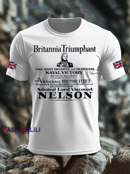 Men’s British Veteran imitation cotton short sleeved T shirt White / S