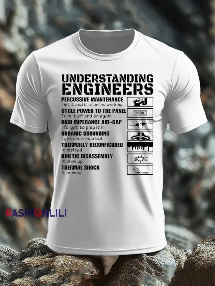 Men’s British Veteran imitation cotton short sleeved T shirt White / S