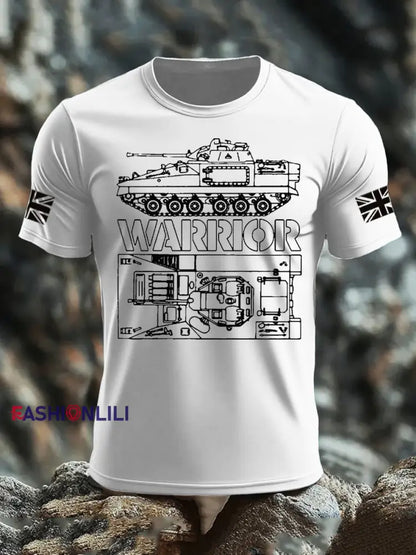 Men’s British Veteran imitation cotton short sleeved T shirt White / S