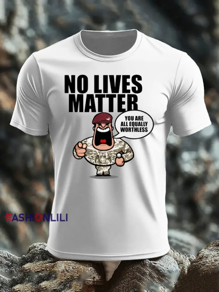 Men’s British Veteran imitation cotton short sleeved T shirt White / S