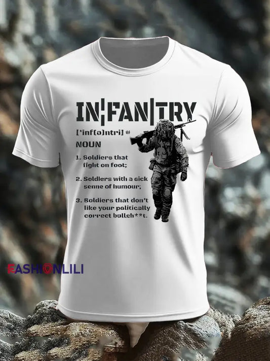 Men’s British Veteran imitation cotton short-sleeved T-shirt White / S
