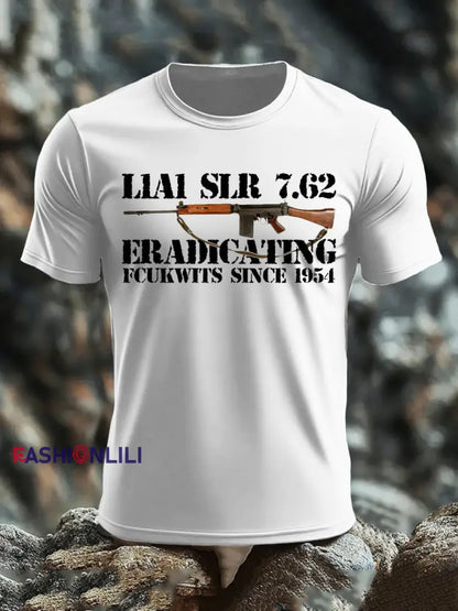 Men’s British Veteran imitation cotton short-sleeved T-shirt White / S