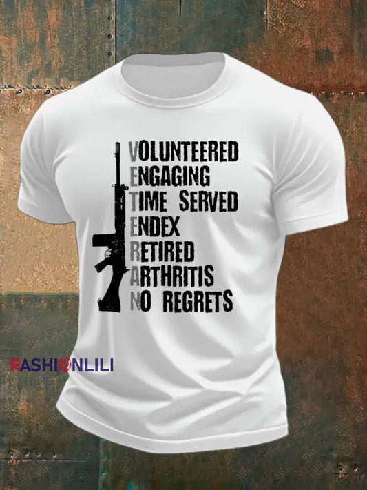 Men’s British Veteran imitation cotton short-sleeved T-shirt White / S