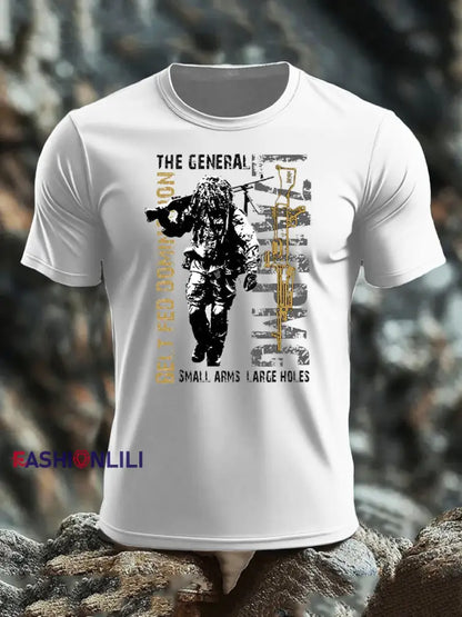 Men’s British Veteran imitation cotton short-sleeved T-shirt White / S