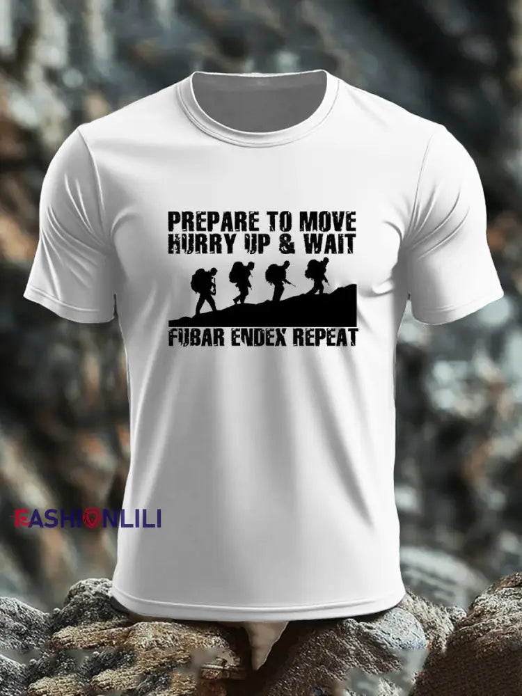 Men’s British Veteran imitation cotton short-sleeved T-shirt White / S
