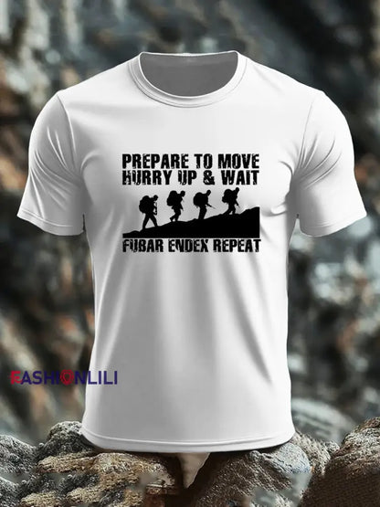 Men’s British Veteran imitation cotton short-sleeved T-shirt White / S