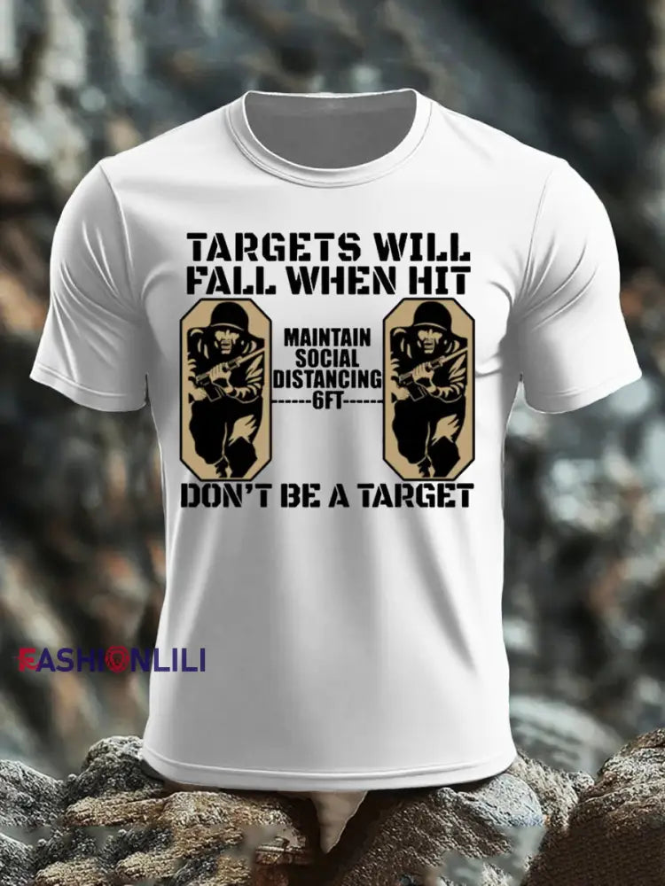 Men’s British Veteran imitation cotton short sleeved T shirt White / S