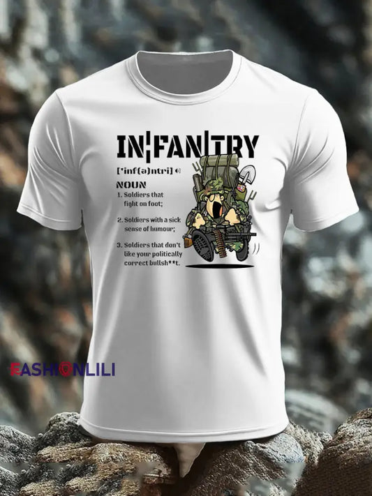 Men’s British Veteran imitation cotton short-sleeved T-shirt White / S