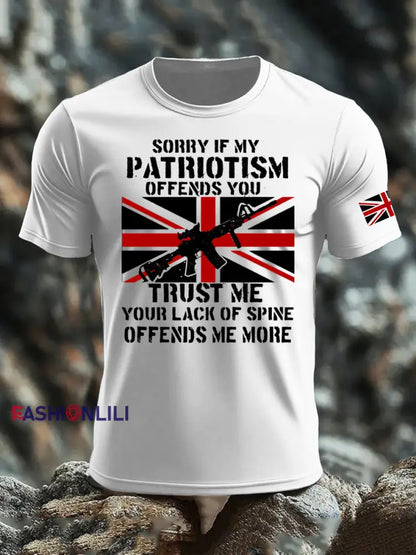 Men’s British Veteran imitation cotton short-sleeved T-shirt White / S