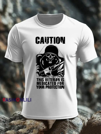 Men’s British Veteran imitation cotton short sleeved T shirt White / S