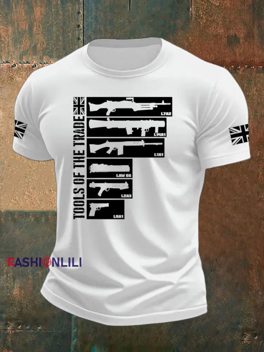 Men’s British Veteran imitation cotton short-sleeved T-shirt White / S