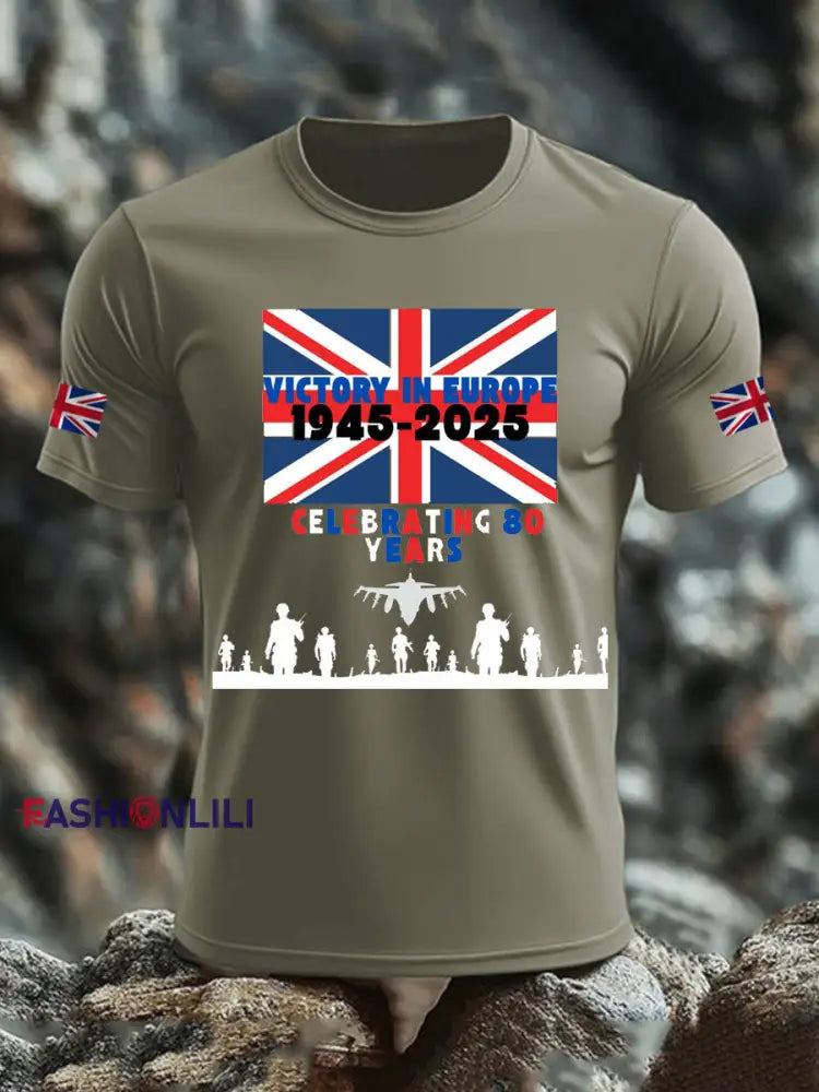 Men’s British Veteran Print short sleeves t-shirt Army Green / S