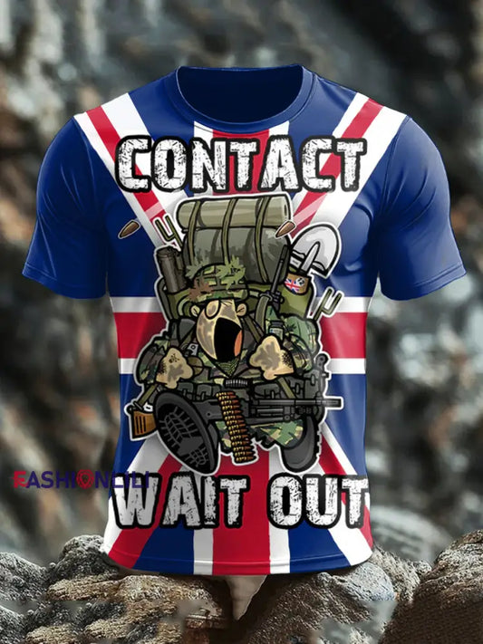 Men’s British Veteran Print short sleeves t-shirt As picture / S