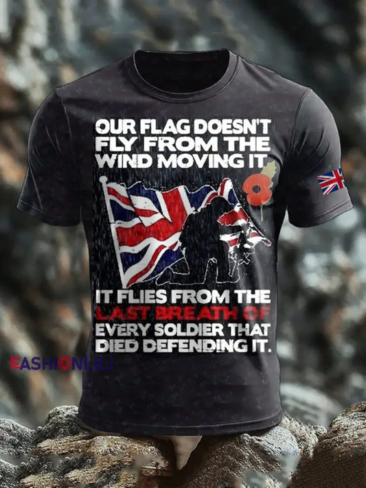 Men’s British Veteran Print short sleeves t-shirt As picture / S